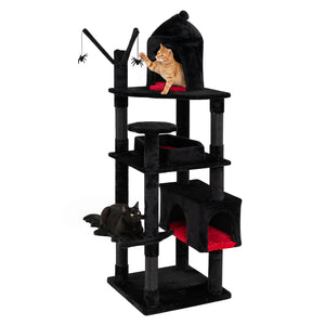 70 Inch Gothic Cat Tree for Indoor Cats with Castle and House view 4