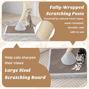 70 Inch Tall Cat Tree 4-Layer Cat Tower with 3 Perches and Dangling Balls-Gray view 8