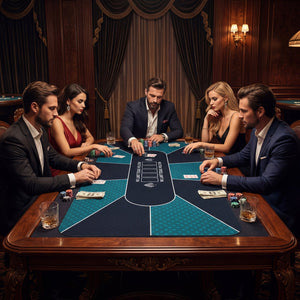 70 x 35 Inch Poker Table Top with Water-repellent Surface for 10-Player-Green view 2