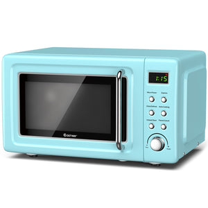 700W Retro Countertop Microwave Oven with 5 Micro Power and Auto Cooking Function-Green view 9