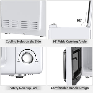 700W Retro Countertop Microwave Oven with 5 Micro Power and Auto Cooking Function-White view 6