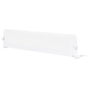 71-Inch Foldable Bed Rail Swing Down Baby Bed Guard Rail with Adjustable Safety Strap-White