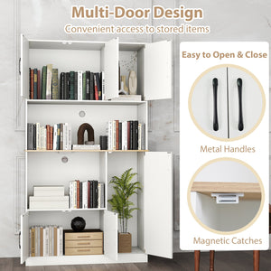 71 inches Tall Kitchen Pantry Cabinet with Charging Station Wooden Buffet Cupboard Sideboard-White view 8
