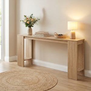 71 Inches Long Console Table with Storage for Hallway-Natural view 7
