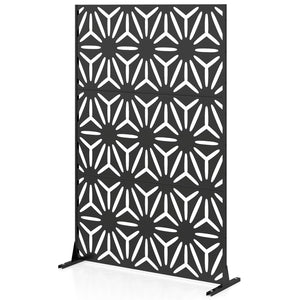 72 inchesH x 48 inchesW Freestanding Fence Panel with Stand and Expansion Bolts-Black