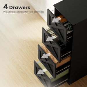 2 Drawer File Cabinet with Silent Slides, Vertical Farmhouse Filing Cabinet Fits Letter/A4 Size Home – view 32