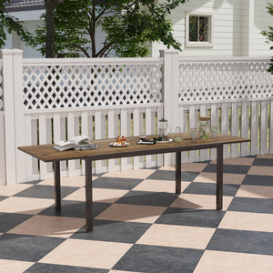 63"-94.5" Extendable Patio Dining Table for 6-8 Person, Outdoor Dining Table with Aluminium Edging – view 7