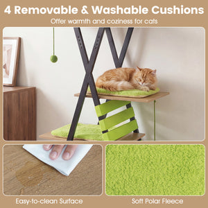 73 Inch Multi-level Cat Tree for Indoor Cats with Elevated Perch and Large Condo-Green view 9