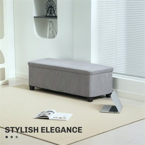 44 Inches Ottoman with Storage, Lid, Legs, Corduroy End of Bed Bench for Living Room, Bedroom, Entryway – view 10