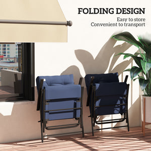 Set of 2 Outdoor Folding Chairs with Adjustable Backrest, Padded Camping Chairs for Outdoor Events, Grey – view 25