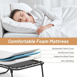 75 x 31 Inch Folding Bed with Mattress Cot Size with Memory Foam view 6