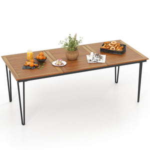 79 Inch 8-Person Outdoor Dining Table with 1.9 Inch Umbrella Hole view 4