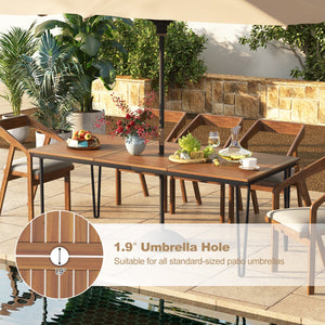 79 Inch 8-Person Outdoor Dining Table with 1.9 Inch Umbrella Hole view 8