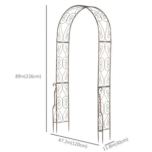 7.5ft Garden Metal Arch Outdoor Walkway Arbor for Decorative Climbing Vine Plants Party Wedding Ceremony Decoration Accessories Black