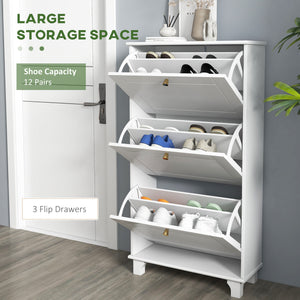 Narrow Shoe Storage with 3 Flip Drawers and Adjustable Shelves – view 17