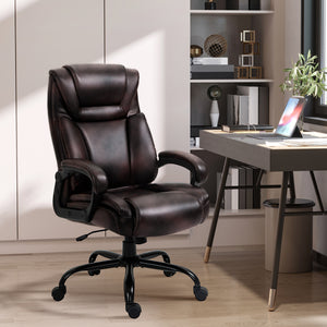 PU Leather Executive Office Chair with High Back, Adjustable Height and Swivel Wheels, 400LBS Capacity – view 7