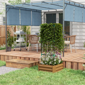 Galvanized Planter Box, Outdoor Raised Garden Bed with 3-Tier Trellis Tomato Cage for Climbing Vines – view 6