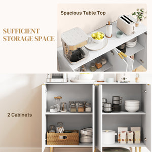 Modern Kitchen Storage Cabinet, Sideboard Buffet Cabinet with Adjustable Shelves for Hallway, Black – view 10