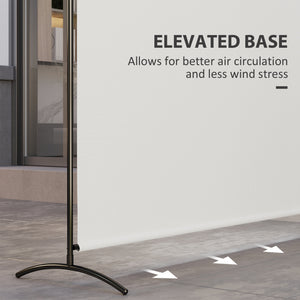 Single Panel Room Divider, UV30+ Privacy Screen, Indoor Outdoor Privacy Panel with Stable Base, Beige – view 5