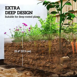 6' x 3' x 2' Raised Garden Bed, Galvanized Planter Box for Growing Flowers, Herbs and Vegetables, Brown – view 3