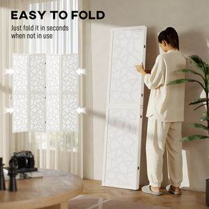 4 Panel Room Divider, 5.6 FT Lightweight Folding Privacy Screen with Geometric Pattern for Living Room – view 12