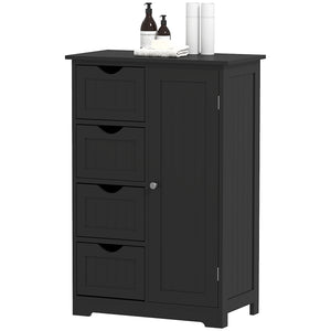 Bathroom Storage Cabinet, Floor Cabinet with Adjustable Shelf and 4 Drawers, Side Cabinet for Washroom – view 8