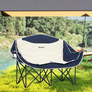 Portable Camp Chair, Double Camping Chair with Cup Holders and Carry Bag, Support 551 lbs, Dark Green – view 20