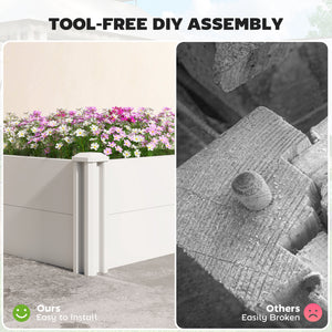 Vinyl Raised Garden Bed Kit, 2 x 2 x 1ft Modular Elevated Garden Box with Slotting Legs and Open Bottom – view 3