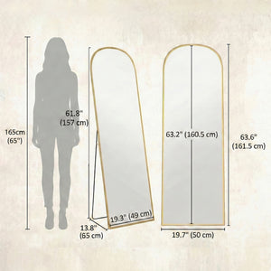 Arched Standing Mirror, 64" x 20" Full Length Mirror, Free Standing or Wall Mounted for Living Room – view 9