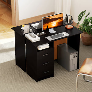 Computer Desk with Storage, 39" Home Office Desk with 3 Drawers nad Open Shelf, Writing Table for Bedroom – view 13