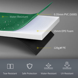 ⌀8ft Trampoline Pad ⌀96" Spring Safety Replacement Gym Bounce Jump Cover EPE Foam, No Holes for Pole, Blue – view 10