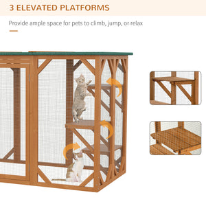 71"L Catio Outdoor Cat Enclosure, Indoor Cat Cage, Pet House, Small Animal Hutch for 1-2 Rabbit, Kitten – view 19