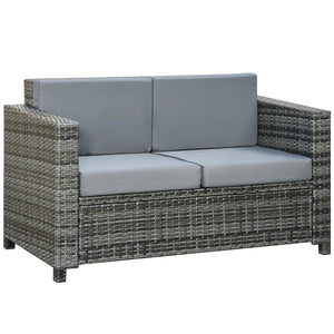 Wicker Outdoor Sofa, All Weather Patio Couch Loveseat with Cushions for Balcony, Deck, Garden, Poolside – view 8