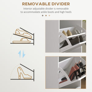 Slim Shoe Cabinet with 3 Flip Drawers and Adjustable Shelves, Narrow Shoe Cabinet for 15 Pairs of Shoes – view 12