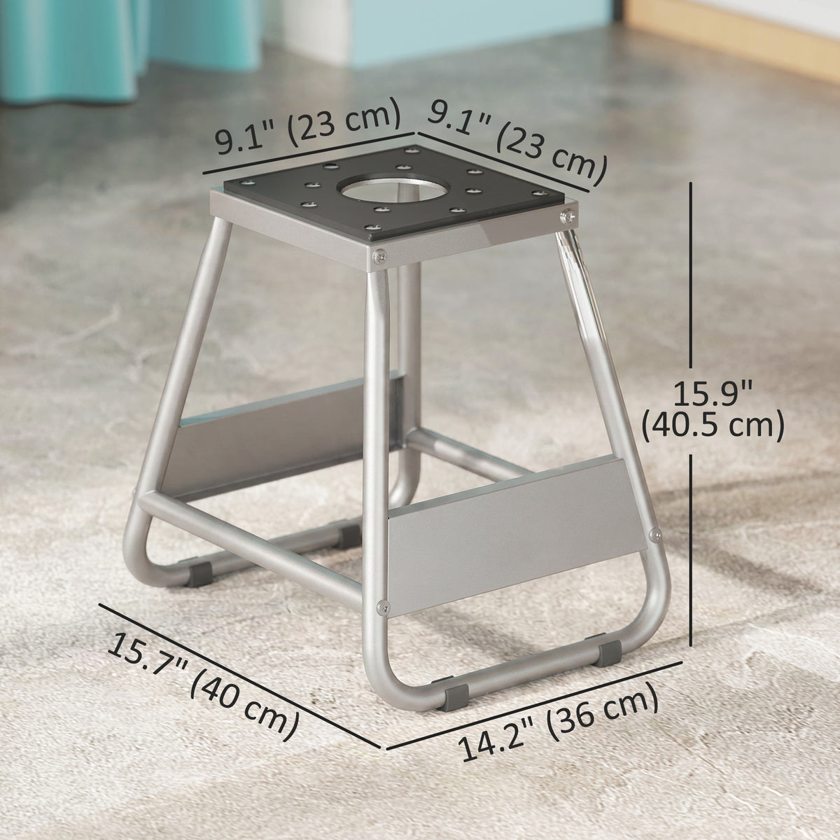 Universal Dirt Bike Stand, 1100 lbs Detachable Anti-Skid Steel Motorcycle Stand with Rubber Platform, Hole, Grey