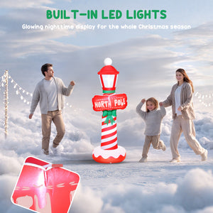 6FT Christmas Inflatable Decoration, Inflatable Lighthouse Xmas Blow Up Decor with LED Lights for Yard, Lawn, Garden