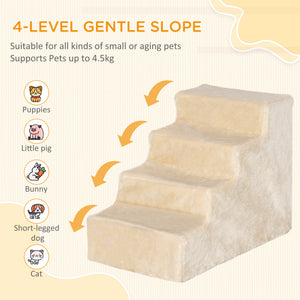 4-Step Dog Ramp for Sofa, Bed, and Couch, with Removable Cover, Light Grey – view 10