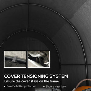 5' x 8' Outdoor Storage Shed, Heavy Duty Galvanized Steel Portable Shed for Bike, Motorcycle, Garden Tools – view 6