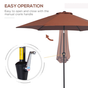 8.5FT Patio Umbrella, Round Garden Parasol with 6 Ribs, Market Sunshade Tilt Canopy w/ Crank Handle for – view 6