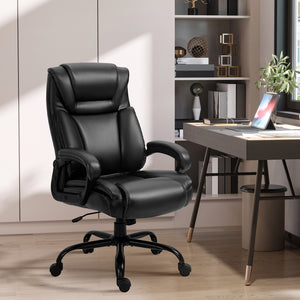 PU Leather Executive Office Chair with High Back, Adjustable Height and Swivel Wheels, 400LBS Capacity – view 14