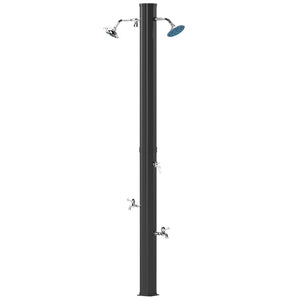 9.2 Gallon Solar Heated Outdoor Shower, 7.1ft with 2 Free-Rotating Shower Heads & Foot Showers for Poolside Beach Spa