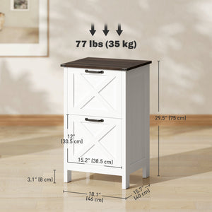 Vertical Filing Cabinet with 2 Drawers, Rustic Farmhouse Office Storage Cabinet for A4, Letter Size – view 30