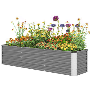 6' x 1.5' x 1.3' Galvanized Raised Garden Bed, Elevated Large Metal Planter Box w/ Install Gloves for – view 22