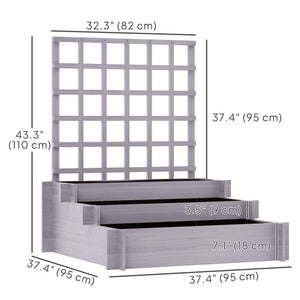 Wooden Elevated Planter Box with Trellis for Climbing Plants, 3 Tier Raised Garden Bed for Garden, Outdoor – view 9
