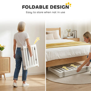 23.5"H Foldable Dog Gate with Door, 4 Panels Freestanding Pet Gate Barriers Indoor with Support Feet – view 8