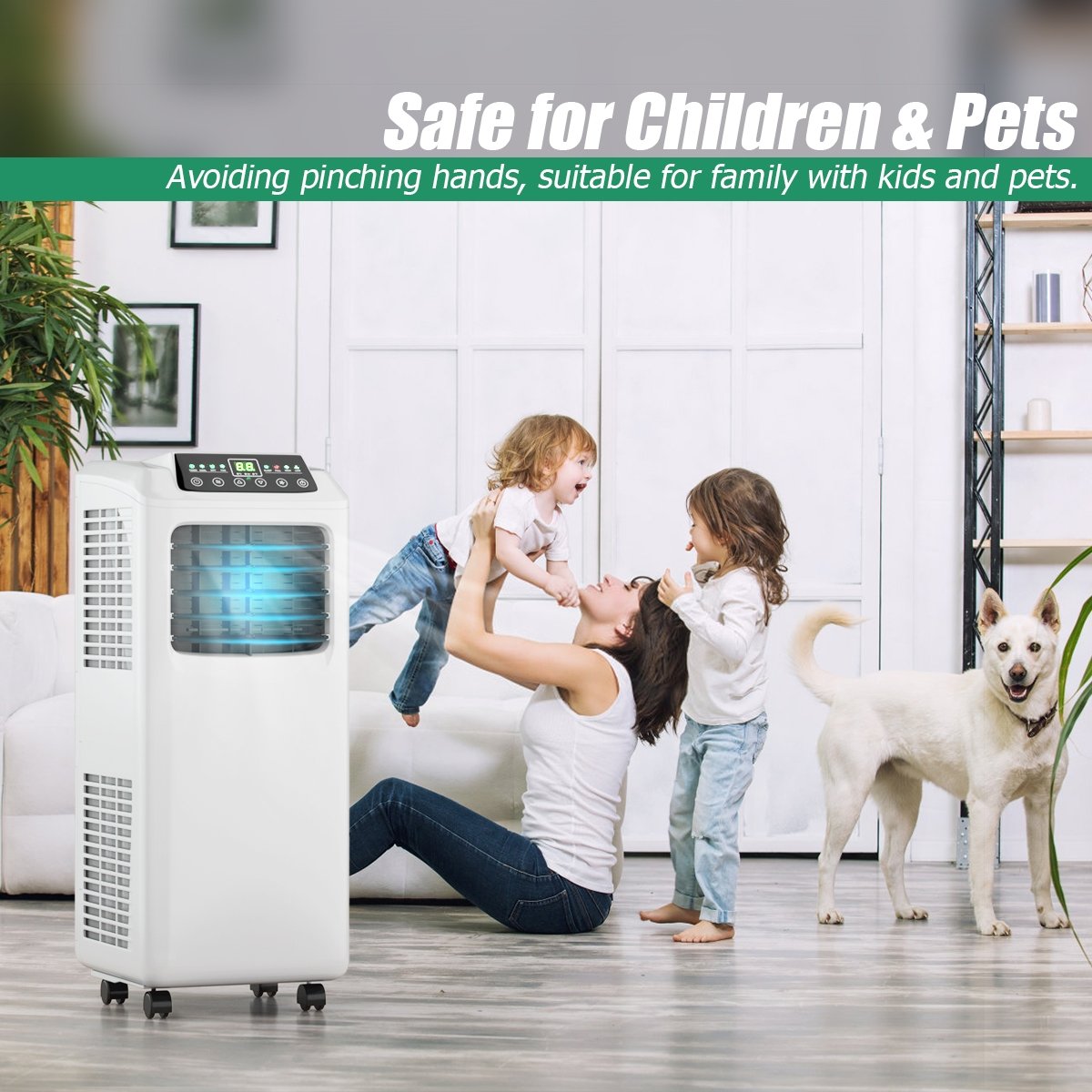 9000 BTU Portable Air Conditioner with Built-in Dehumidifier and Remote Control view 2