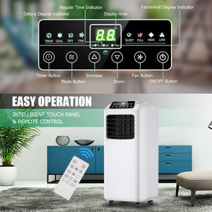 9000 BTU Portable Air Conditioner with Built-in Dehumidifier and Remote Control view 6
