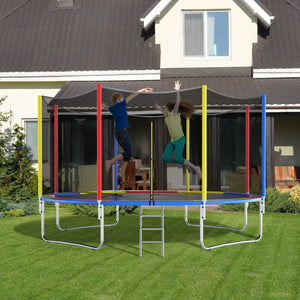 8-16 FT Trampoline Pad Replacement Safety Pad with Fixing Straps (Multicolor)-14 ft view 2