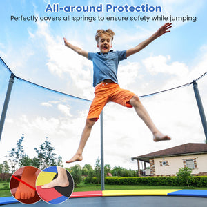 8-16 FT Trampoline Pad Replacement Safety Pad with Fixing Straps (Multicolor)-14 ft view 6