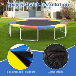 8-16 FT Trampoline Pad Replacement Safety Pad with Fixing Straps (Multicolor)-14 ft view 7